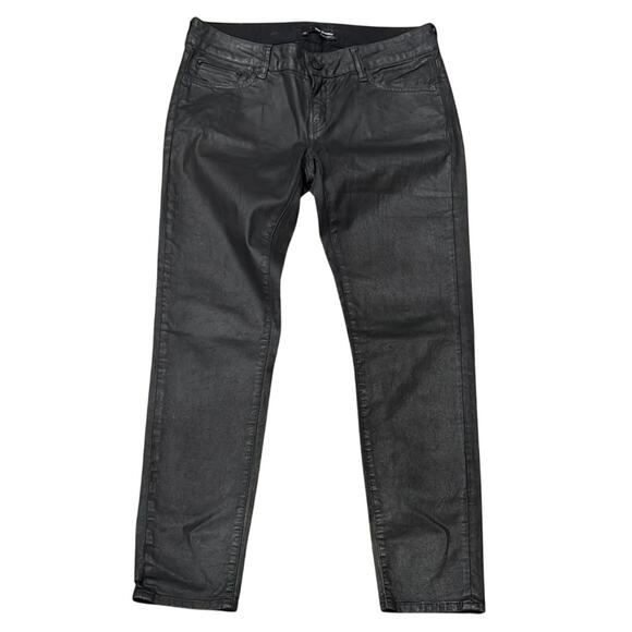 The Kooples Leather Effect Short Fit Black Skinny Jeans Size 28 - Picture 2 of 9